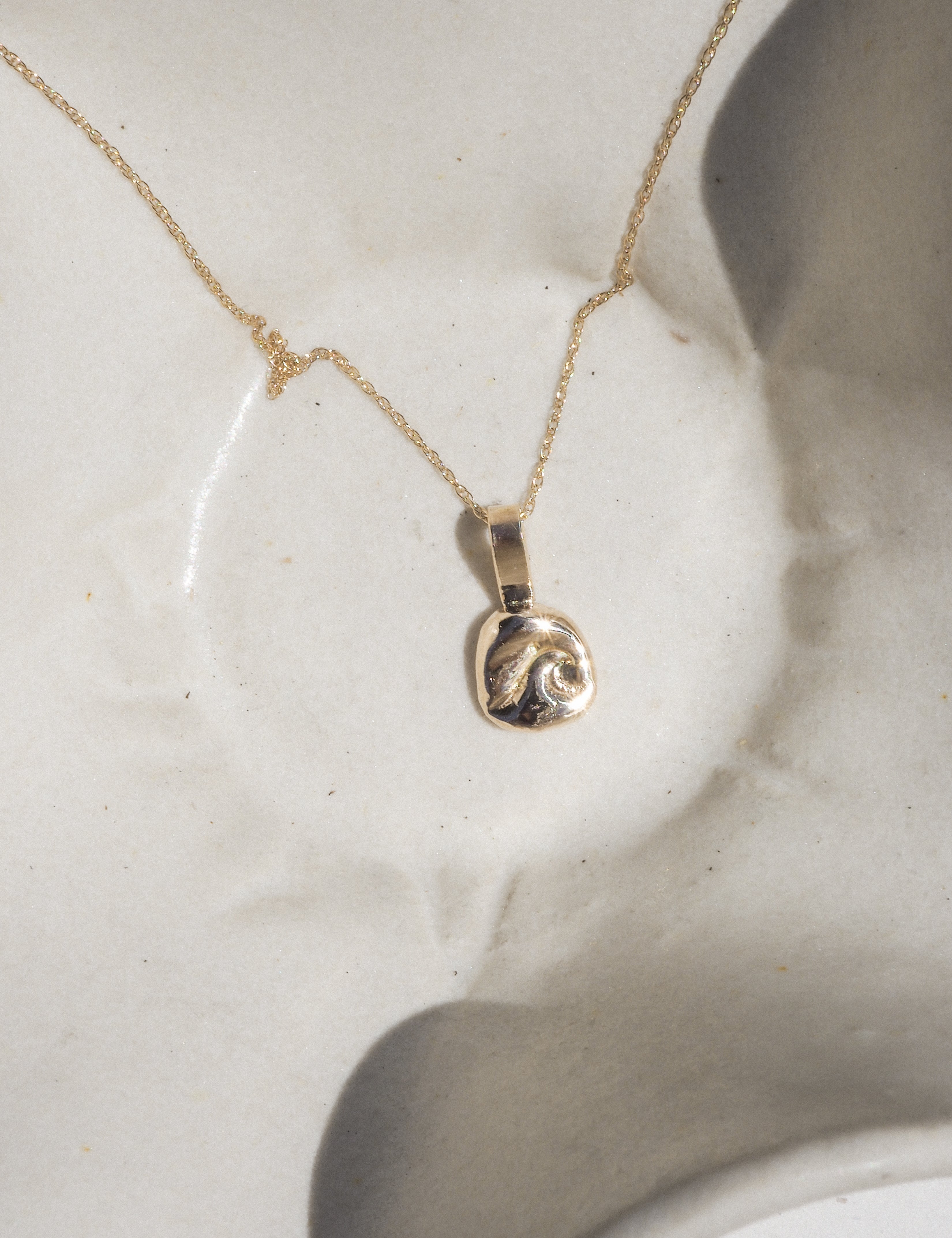 14k wave charm