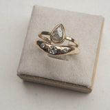 rose cut pear diamond ring