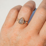 rose cut pear & sparkle diamond ring