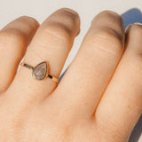 rose cut pear diamond ring