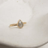rose cut pear diamond ring