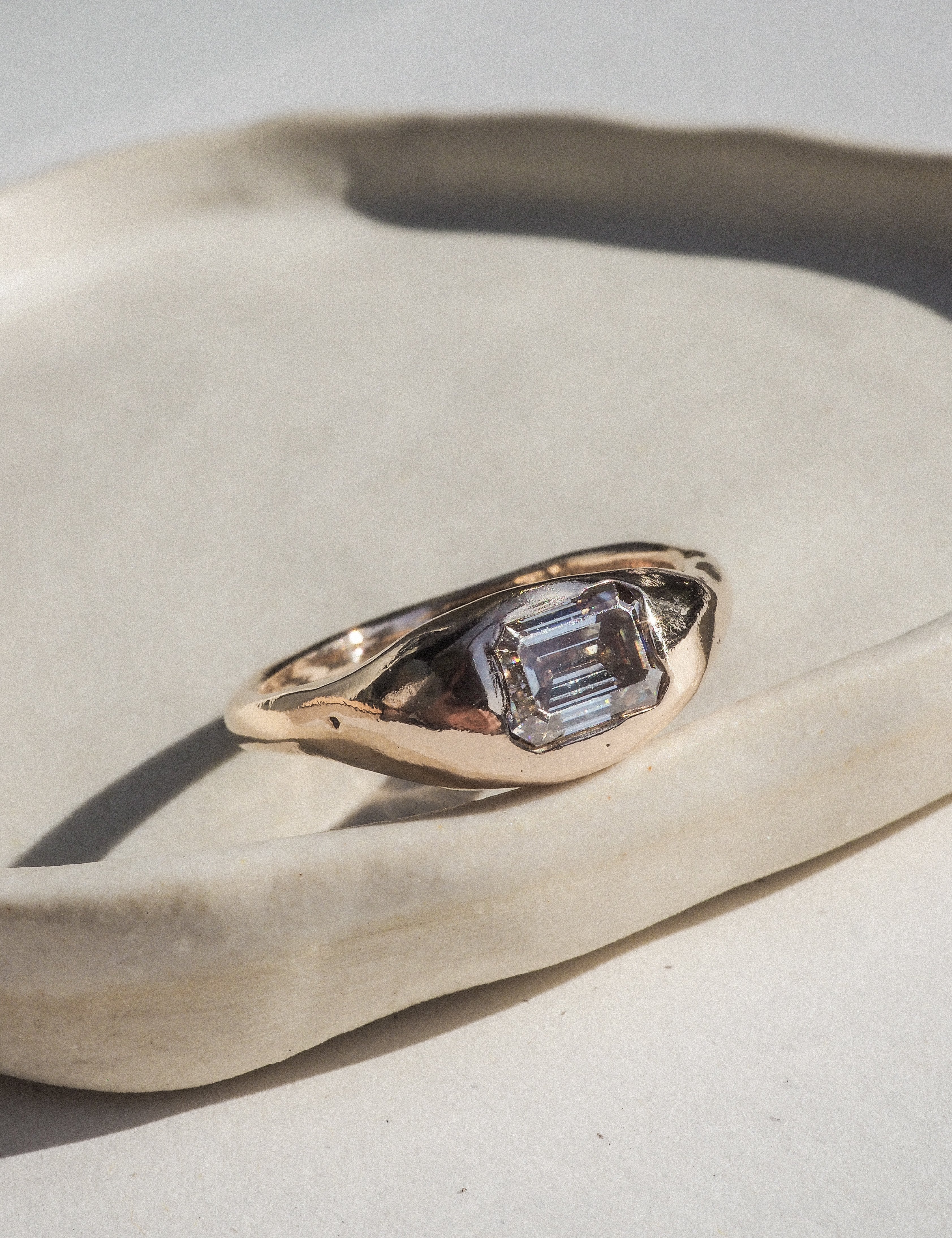 gold wide set-in-stone rings