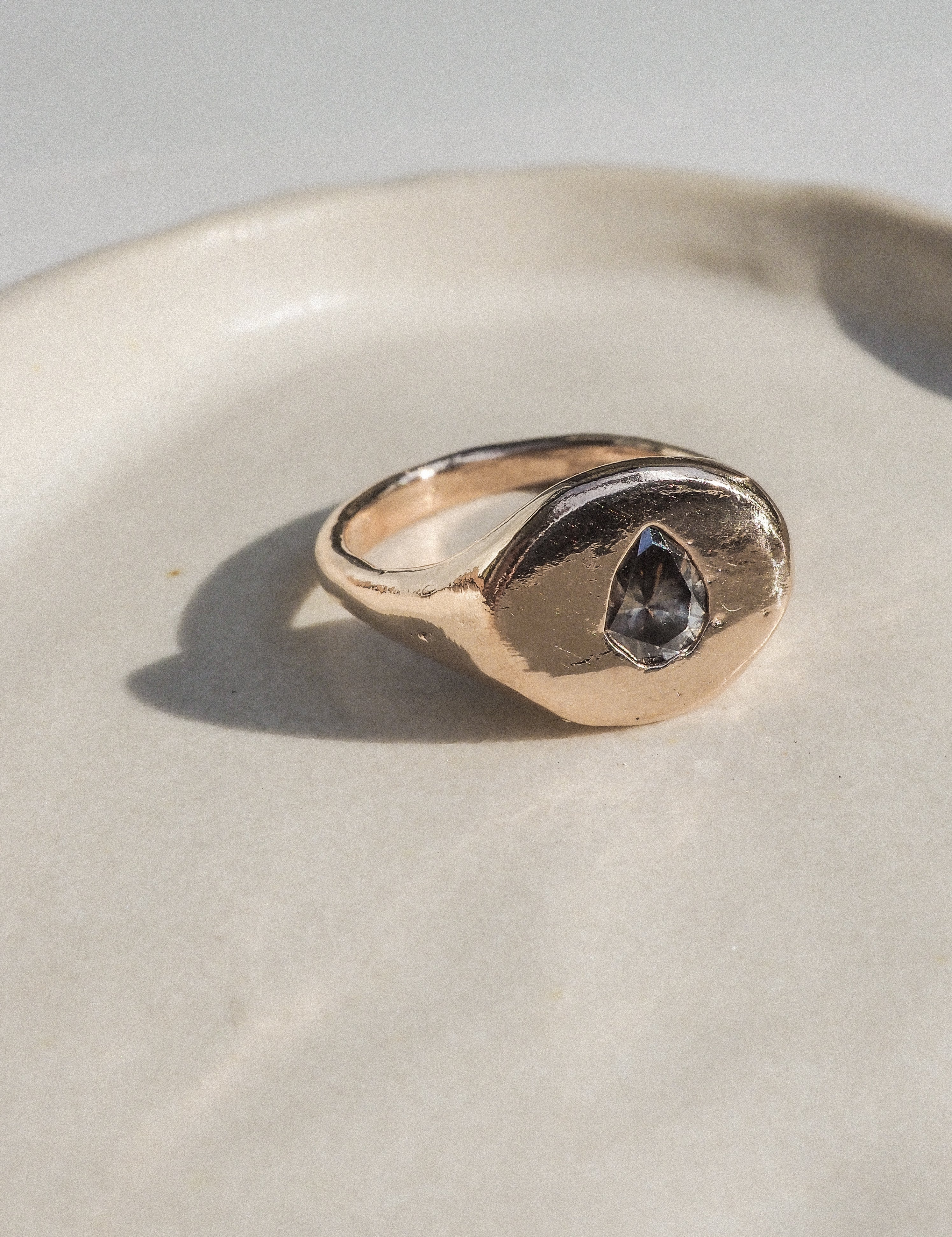 gold wide set-in-stone rings