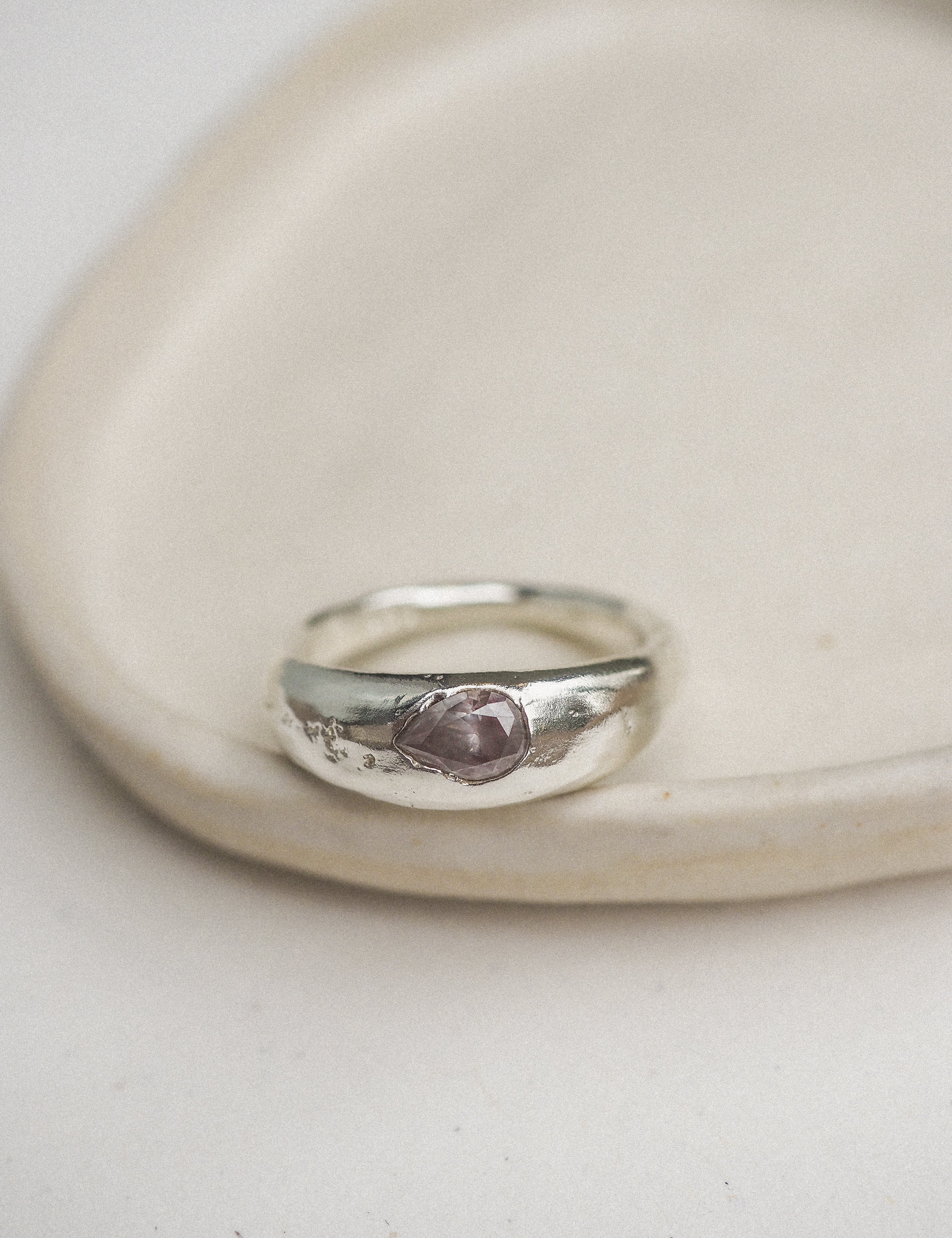 silver wide set-in-stone rings